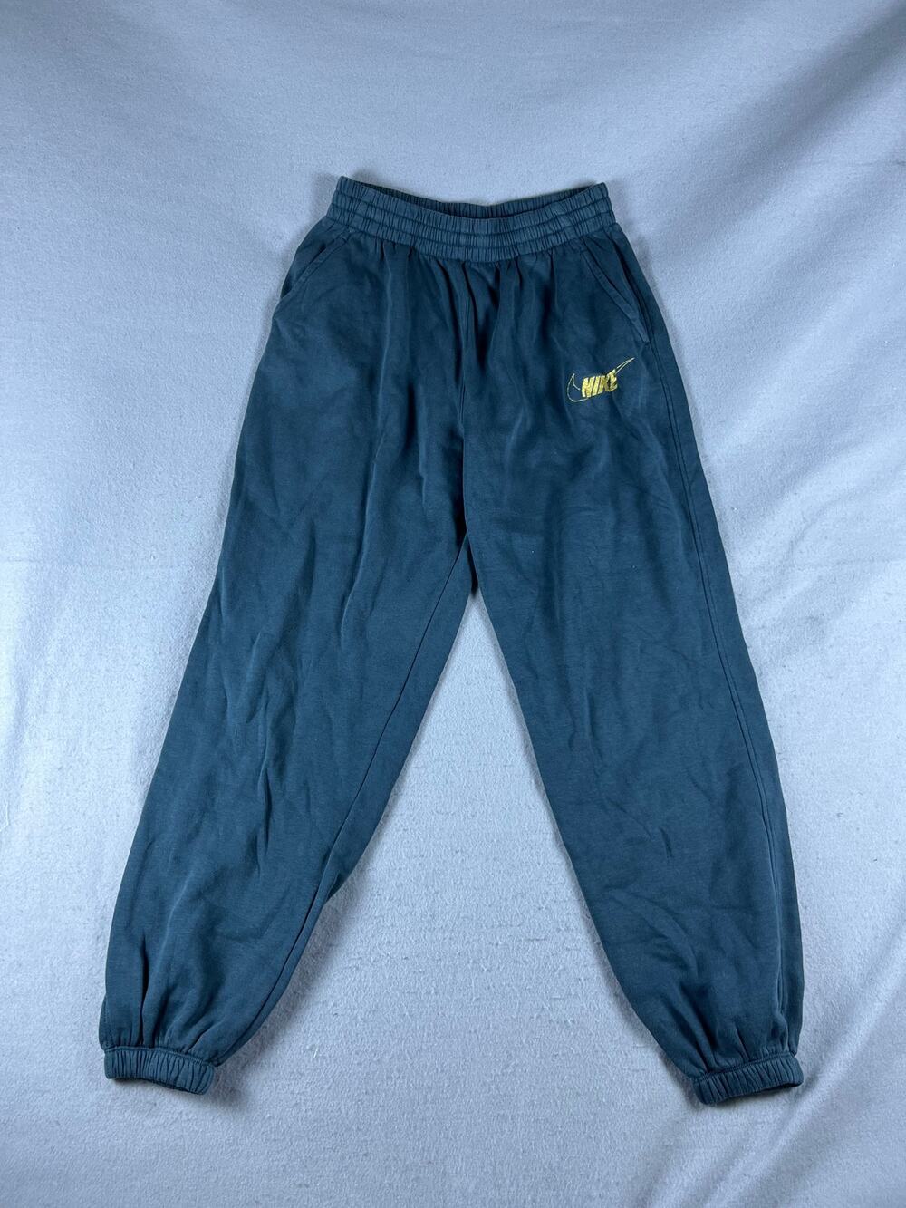 Nike Sweatpants Mens XL Dark Teal Blue Drawstring Fleece Cuffed Athletic Joggers